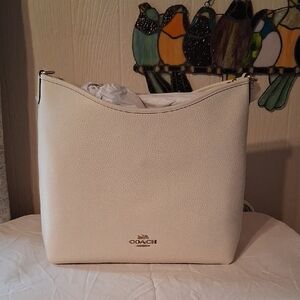 Coach Large Laurel Shoulder Bag White with Gold Tone Hardware NWT
